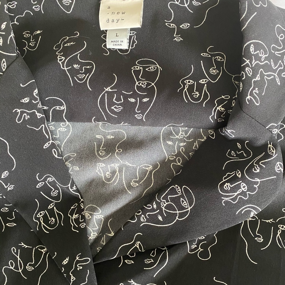 Black Mid-length Button Up Faces Collared Dress